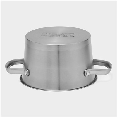 УЦЕНКА Кастрюля Magistro HiTech Steel 2 л d=18 см, h=11 см, нержавеющая сталь, индукция