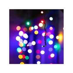 Гирлянда «Бахрома» 6×0.7 м, IP44, УМС, тёмная нить, 120 LED, свечение мульти, 220 В