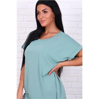 Футболка без рисунка с отворотами на рукавах, хлопок 100%, Арт. 561 НАТАЛИ, 1070921