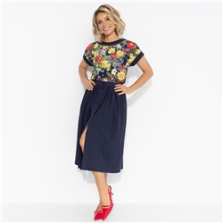 Комплект с юбкой на пуговицах, Молодая и привлекательная (2 в 1, floral)