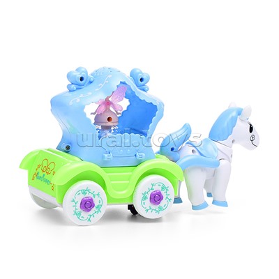 Лошадка с каретой (свет, звук, проектор) в коробке