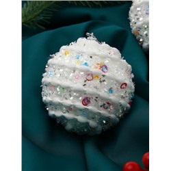 Ёлочные игрушки «Акли», шары новогодние, d=8 см, 3 шт., белый