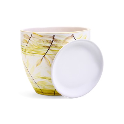 Горшок для цветов «Тропики », 2.5 л, d=18.5 см, h=16 см, с поддоном, керамика, белый