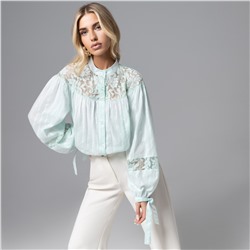 Рубашка из хлопка в стиле бохо, Лучше других (нежная мята)
