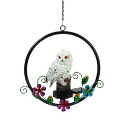 Садовый светильник «Полярная сова», уличный, на солнечной батарее, 27 см, 1 LED, свечение тёплое белое