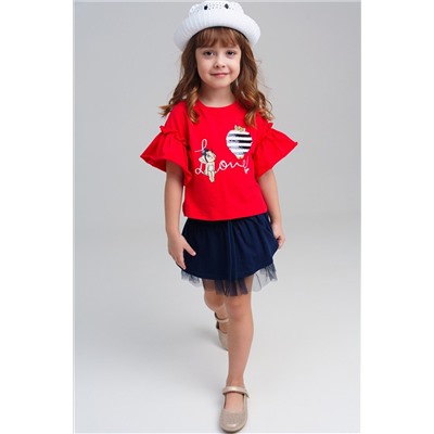 Фуфайка трикотажная для девочек (футболка) PLAYTODAY, 1122501