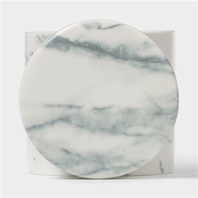 Сахарница Magistro Real Marble, 250 мл, 8.5×9 см, фарфор, белая