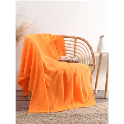 Плед флисовый «Экономь и Я» 150×130 см, 160 г/м², оранжевый