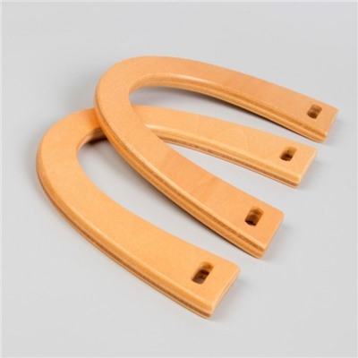 Ручки для сумки деревянные, 11×16.5 см, 2 шт., бежевые