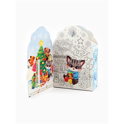 Сладкий детский новогодний подарок «Замок»: конфеты + раскраска внутри, 500 г