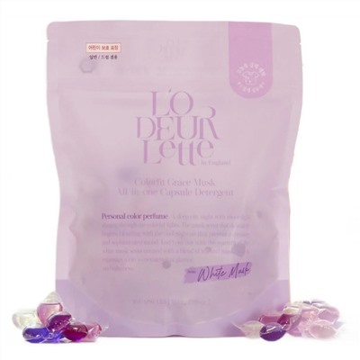 LODEURLETTE Капсулы для стирки белья с ароматом белого мускуса / In England Colorfit Grace Musk All in One Capsule Detergent, 17 г x 30 24067