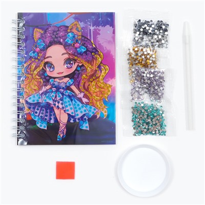 Алмазная мозаика с частичным заполнением для детей на блокноте «Модница», 11×15 см, 48 листов