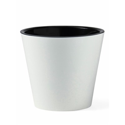Кашпо для цветов с дренажной вставкой Rosemary, 1.6 л, d=16 см, пластиковое, белое