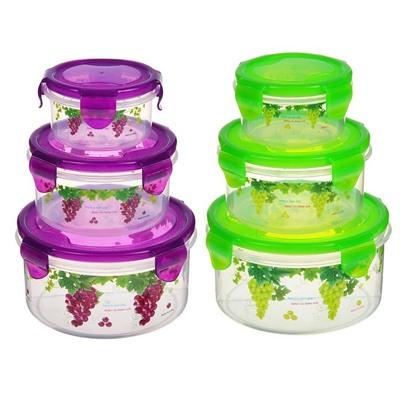 Набор контейнеров пластиковых «Виноград», 3 шт.: d=8.5; 11; 14 см, цвет МИКС