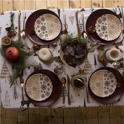 Скатерть новогодняя «Доляна» X-Mas 146×110± 3 см, 100% хлопок, рогожка 164 г/м²