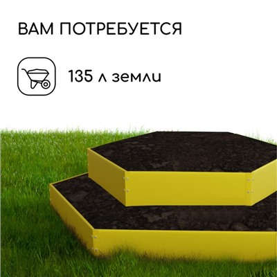 Клумба оцинкованная, 2 яруса, d=60–100 см, высота бортика 30 см, жёлтая, Greengo