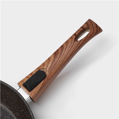 Сковорода Magistro Granit, d=26 см, съёмная ручка soft-touch, антипригарное покрытие, индукция, кованый алюминий, чёрная