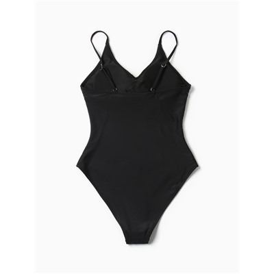 Купальник женский слитный однотонный MINAKU, размер 42, чёрный