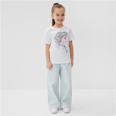 Футболка для девочки KAFTAN «Принцесса», белая, рост 86-92