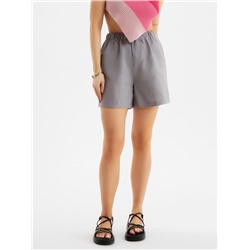 Шорты женские на резинке льняные MINAKU: Safari, серые, размер 42