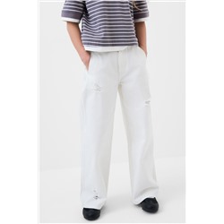 Брюки текстильные джинсовые для девочек PLAYTODAY, 1243850