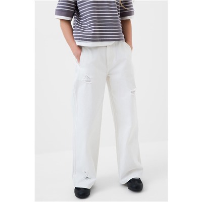 Брюки текстильные джинсовые для девочек PLAYTODAY, 1243850