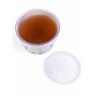 Горшок для цветов «Лаванда», керамика, с поддоном, набор 4 шт.: 400 мл, 1 л, 2.5 л, 5 л