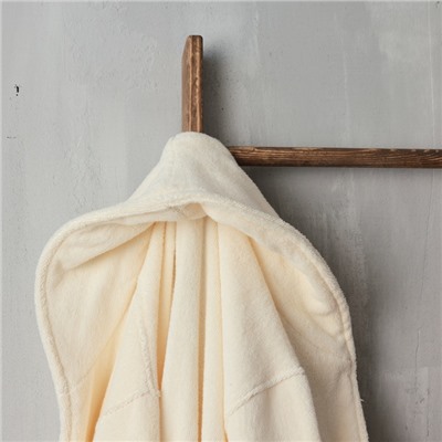 Халат махровый мужской SL HOME: Basic «Айвори», размер M, хлопок 100%, молочный