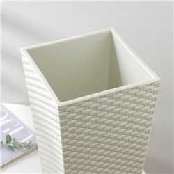 Кашпо для цветов со вставкой «Ротанг», 13 л, вставка 4.9 л, белое