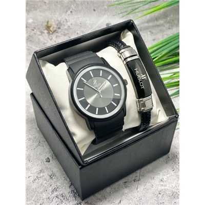 Подарочный набор для мужчины часы и браслет + коробка #22864422