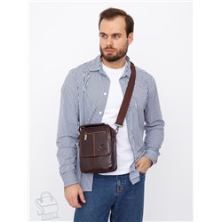Сумка мужская кожаная 632M brown Fuzhiniao в Новосибирске