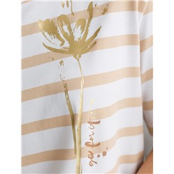 Свободная футболка с принтом из премиального хлопка с эластаном