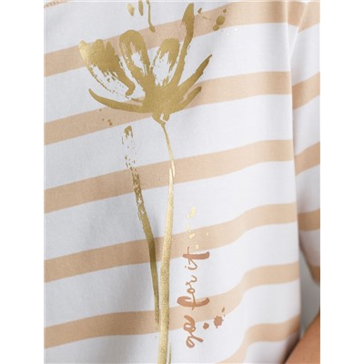 Свободная футболка с принтом из премиального хлопка с эластаном