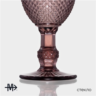Бокалы для вина Magistro «Вилеро», 280 мл, 8×15.5 см, набор 2 шт., стекло, розовые