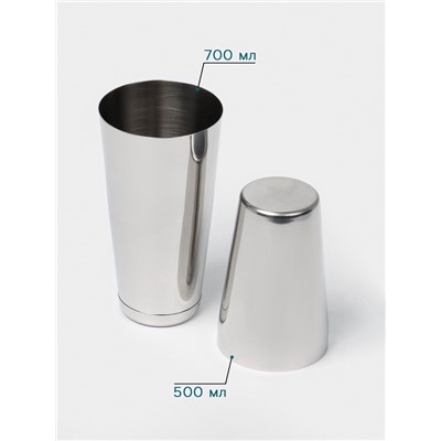 Шейкер Hanna Knövell «Бостон», 500 - 700 мл, нержавеющая сталь