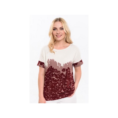 Туника  3173/04/Бордовый, бежевый