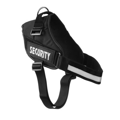 Шлейка К9, размер XXL, ОГ 95-110 см, вес 40-70 кг, мягкая, светоотражающая, чёрная