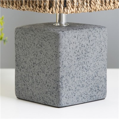 Настольная лампа RISALUX «Каре», E27, 40 Вт, 15×15×29 см, серая
