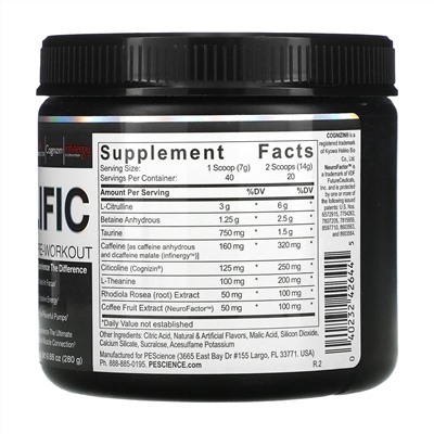 PEScience, Prolific, Pre-Workout, Mango Splash, 9.88 oz (280 g)
