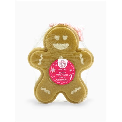 Мочалка для тела в форме рождественского пряника, URAL LAB