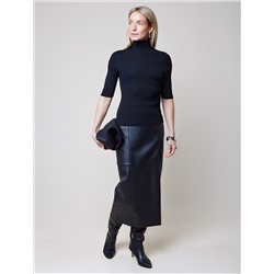 Водолазка тонкой вязки в рубчик из хлопка с нейлоном