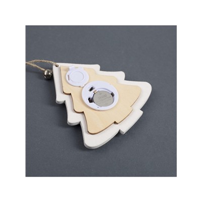 Ёлочная игрушка «Ёлочка с оленем», 10×10×2 см, 4 LED, от батареек, свечение тёплое белое