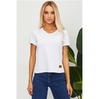 Футболка женская с v-образной горловиной РИФУТЖЕН (Белый)