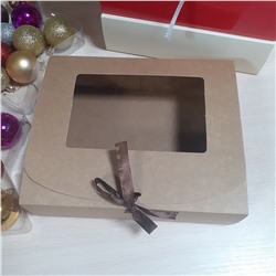 Коробка подарочная крафт 16х16х5см