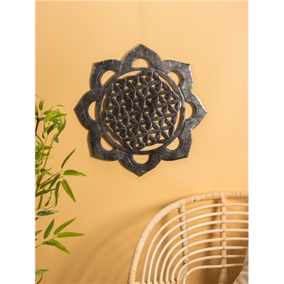 Панно «Подсолнух», 60×60×1 см, МДФ, серебро