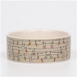 Миска керамическая «Кроличьи игрушки» 300 мл, 11.5×5 см, бело-серая