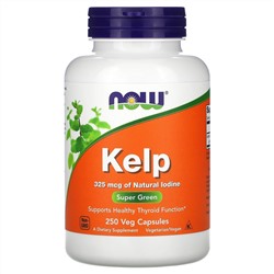 Now Foods, келп, 250 растительных капсул