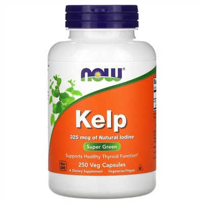 Now Foods, келп, 250 растительных капсул