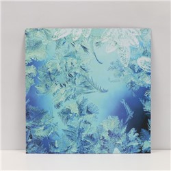 Фотофон двусторонний картон плотность 350 г «Морозный узор и апельсины» 50×50 см