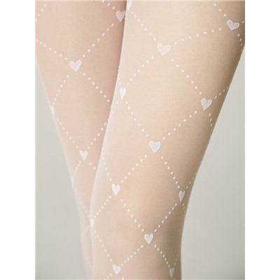 CONTE Колготки с геометрическим рисунком в сердечки ALICE